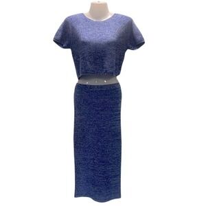 Alice+Olivia Woman Size S Blue Midi Pencil Skirt Set Professional Office Siren